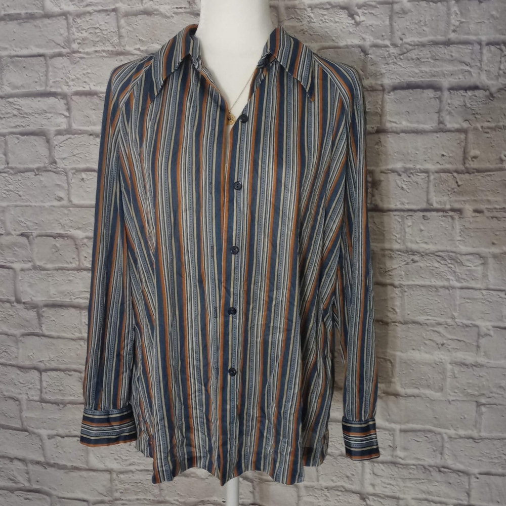 BOGO | Vintage 1970's Mr. Alex Striped Button Up - Picture 6 of 10